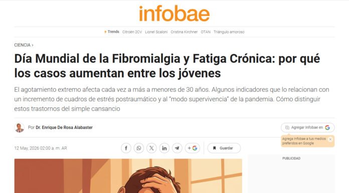 Representación conceptual de la fatiga crónica y la hiperactivación del sistema nervioso en jóvenes.